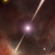 Impresión artística de un brote de rayos gamma. Imagen: ESO